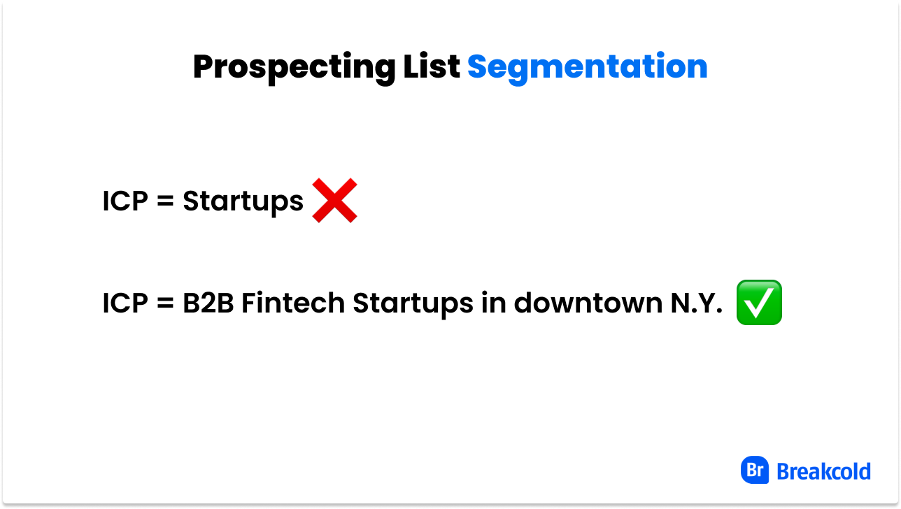 Cold Email Personalization Prospecting list segementation | Breakcold